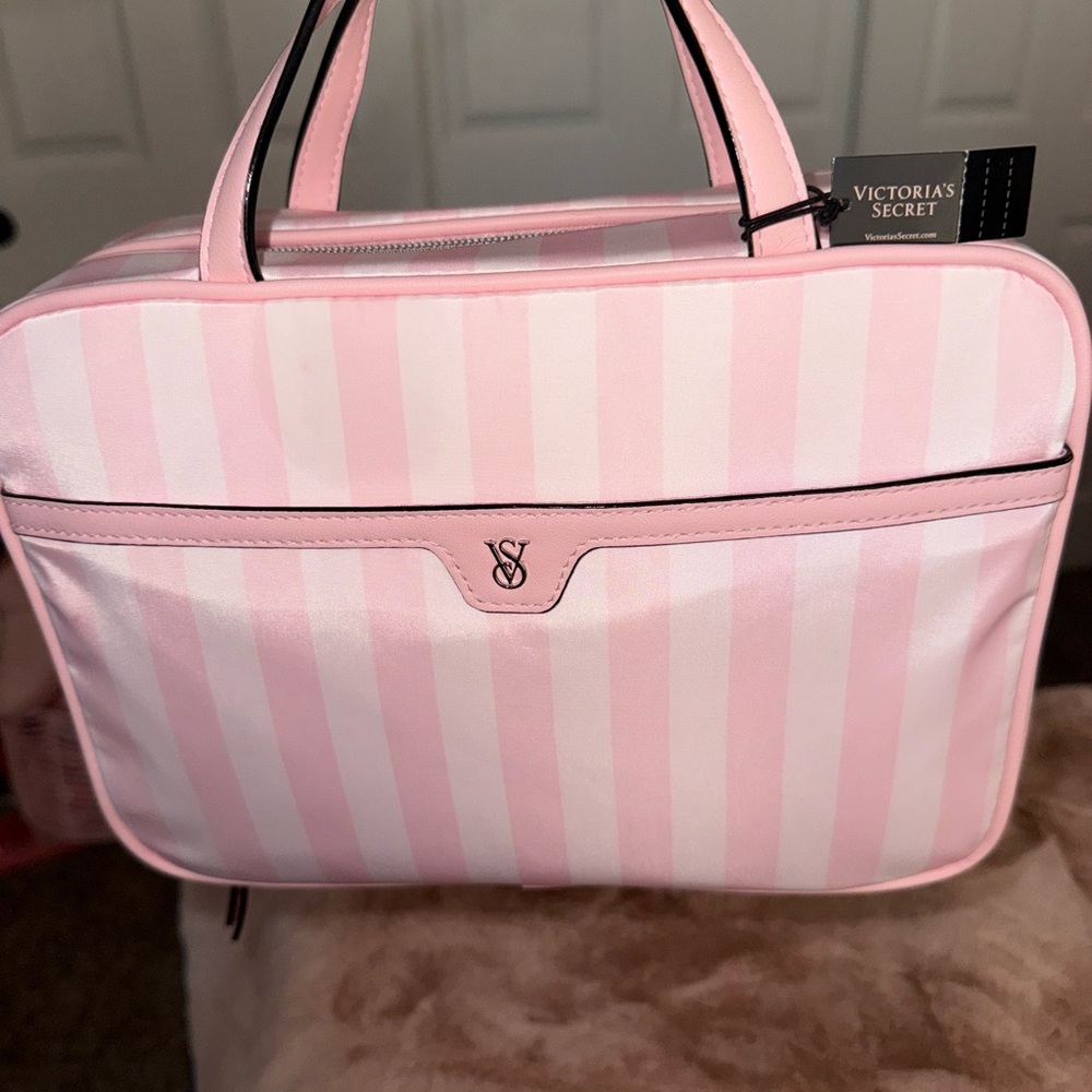 Victoria's Secret Pink and White Striped Cosmetic Bag - Picture 2 of 8